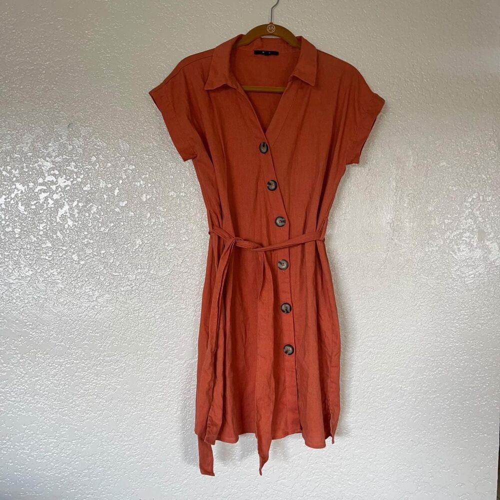 Blashe Women's Orange and Pink Dress